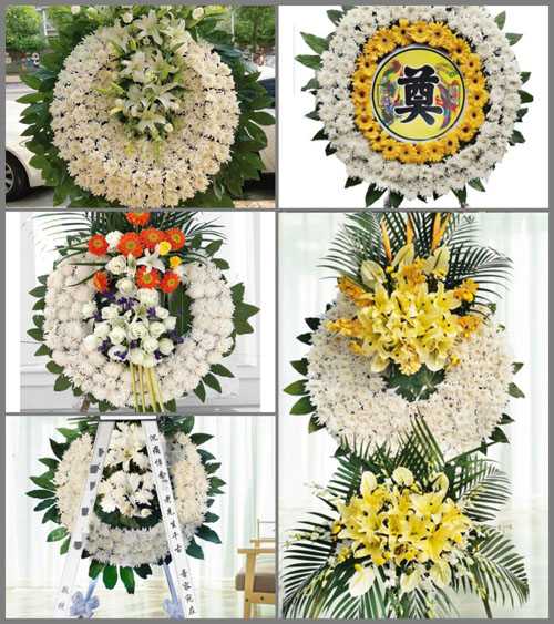 山东青岛胶州市胶东街道大痳镇湾一村花圈速递